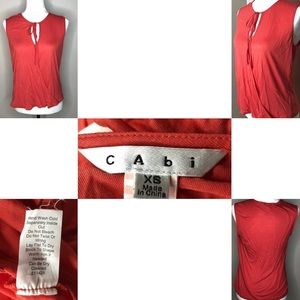 Womens Cabi top tie up keyhole wrap front Melon size XS SOFT
